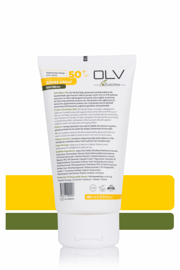 OLV SPF 50+ Yaşlanma Karşıtı & Leke Karşıtı Güneş Kremi 150 ml - Görsel 3