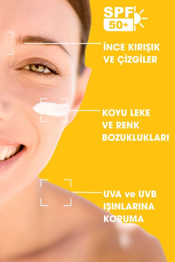 OLV SPF 50+ Yaşlanma Karşıtı & Leke Karşıtı Güneş Kremi Seti 2x150 ml - 50 ml Hediye Paket - Görsel 3