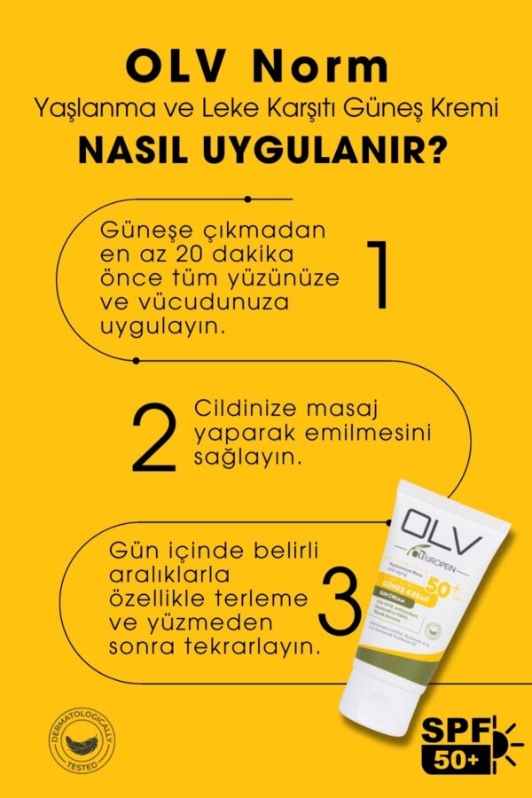OLV SPF 50+ Yaşlanma Karşıtı & Leke Karşıtı Güneş Kremi Seti 2x150 ml - 50 ml Hediye Paket - Görsel 6