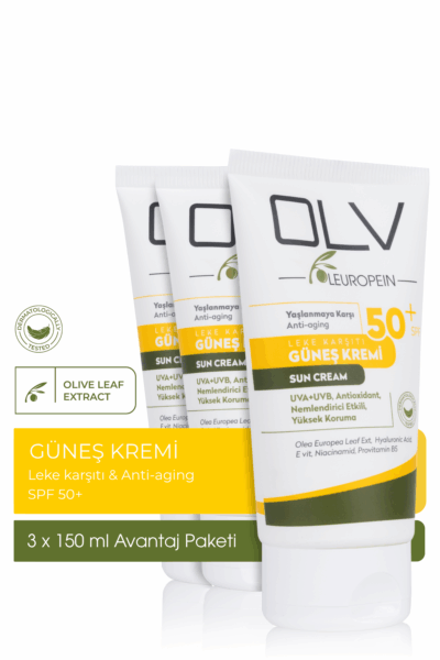 OLV SPF 50 Güneş Kremi Süper Avantaj Paketi  – 3 x 150 ml