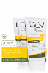 OLV SPF 50 Güneş Kremi Süper Avantaj Paketi  – 3 x 150 ml
