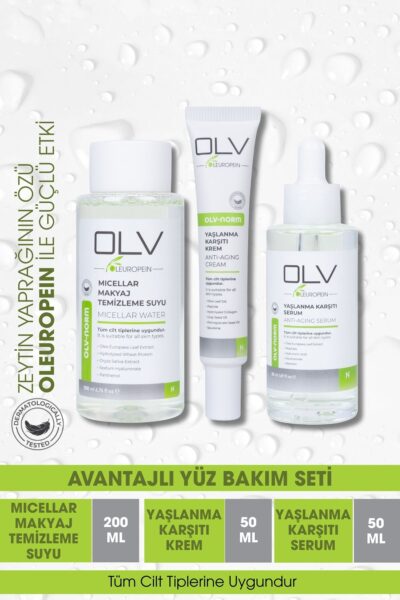 OLV Norm Yüz Bakım Seti – Yüz Kremi + Cilt Serumu + Misel Su (3’lü Avantaj Paketi)