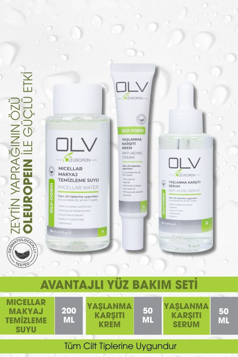 OLV Norm Yüz Bakım Seti – Yüz Kremi + Cilt Serumu + Misel Su (3’lü Avantaj Paketi)