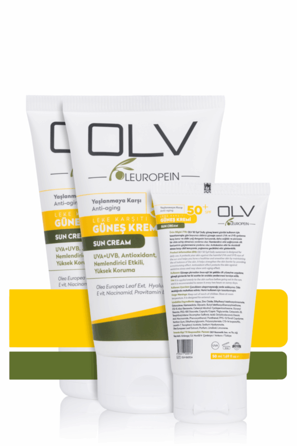 OLV SPF 50+ Yaşlanma Karşıtı & Leke Karşıtı Güneş Kremi Seti 2x150 ml - 50 ml Hediye Paket - Görsel 3