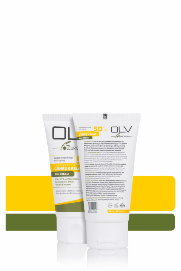 OLV SPF 50+ Yaşlanma Karşıtı & Leke Karşıtı Güneş Kremi (2x50 ml) (2'li Avantajlı Paket) - Görsel 3