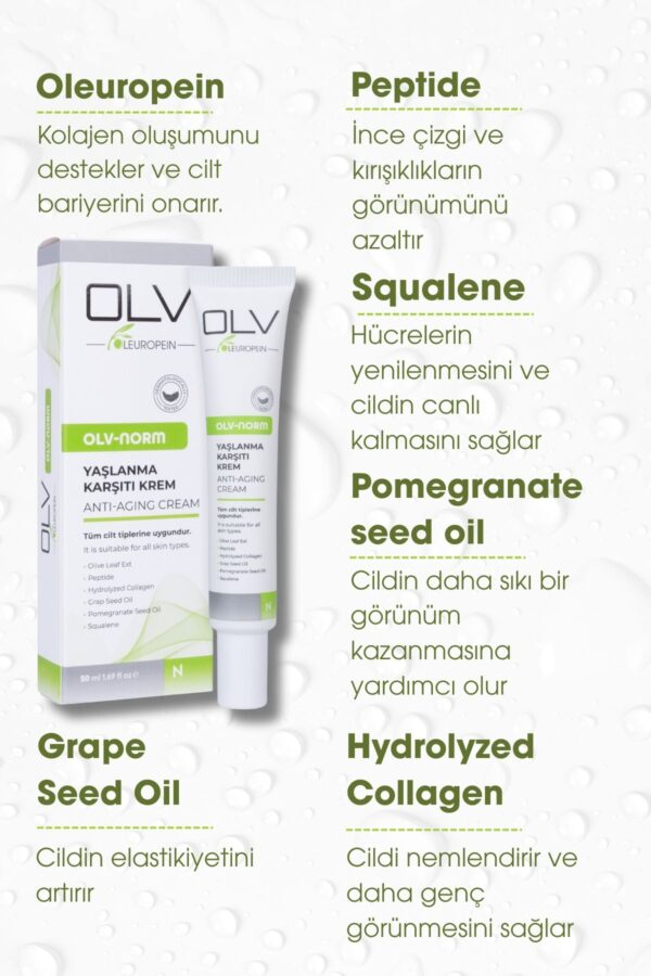 OLV Norm Yaşlanma Ve Kırışıklık Karşıtı Nemlendirici Yüz Kremi 50 ml - Görsel 3
