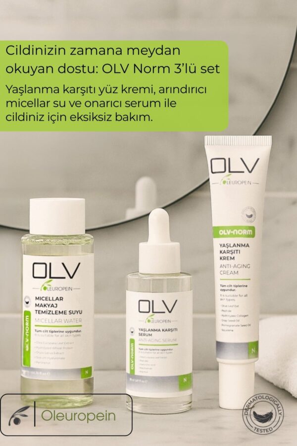 OLV Norm Yüz Bakım Seti – Yüz Kremi + Cilt Serumu + Misel Su (3’lü Avantaj Paketi) - Görsel 5