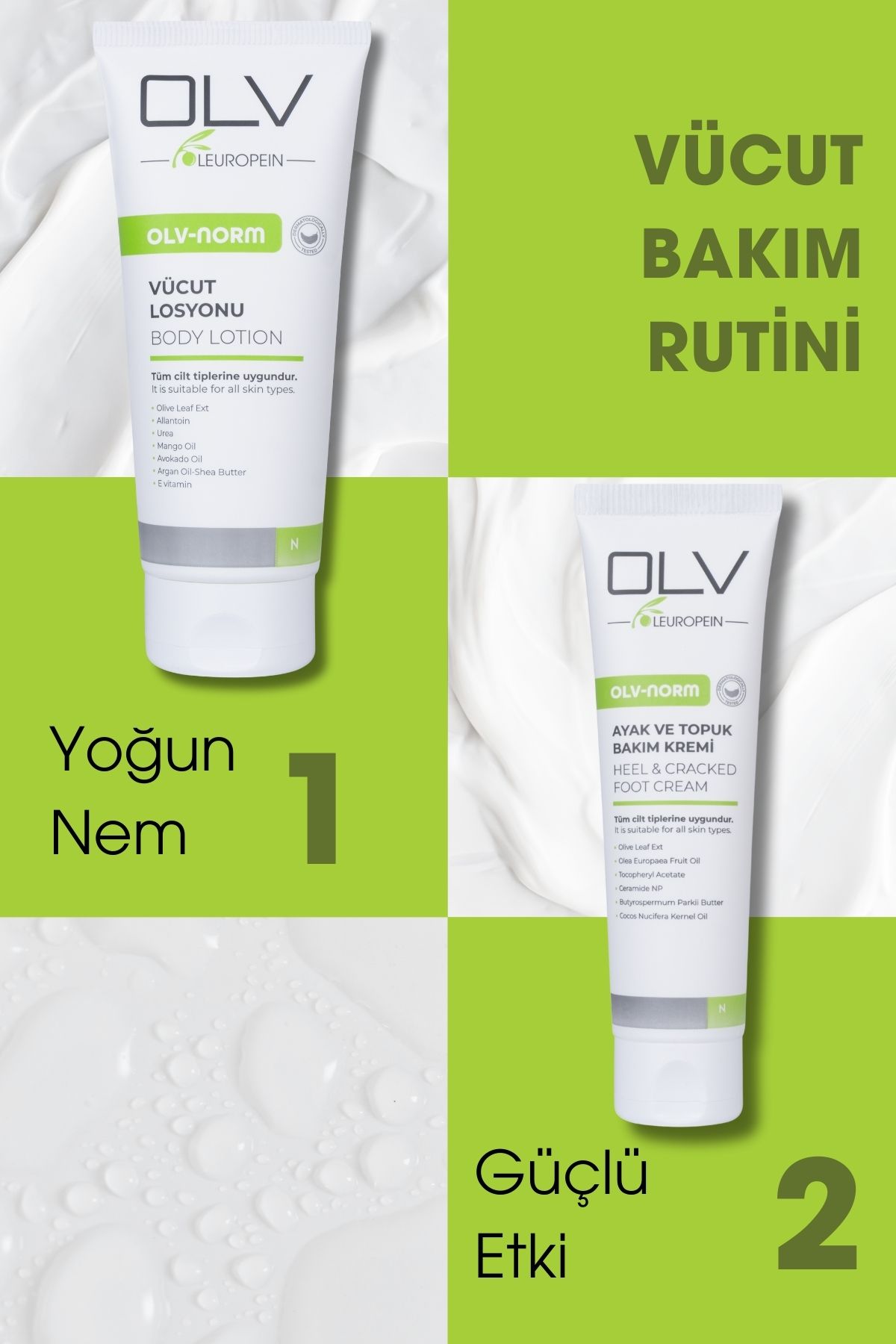 OLV  Vücut Losyonu ve Ayak Kremi Seti – 2’li Avantaj Paketi - Görsel 6