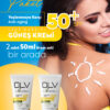 OLV SPF 50+ Yaşlanma Karşıtı & Leke Karşıtı Güneş Kremi (2x50 ml) (2'li Avantajlı Paket)