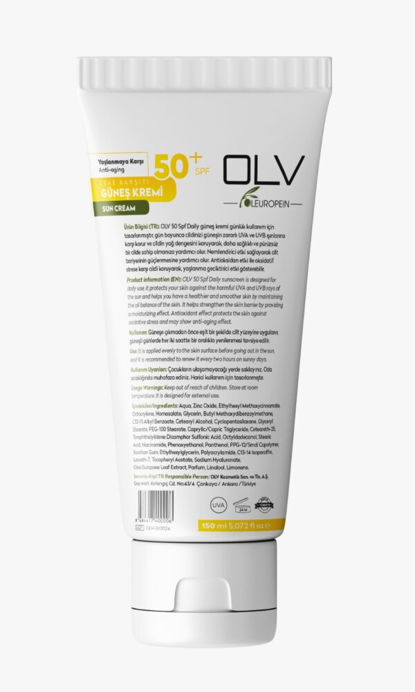 OLV SPF 50+ Yaşlanma Karşıtı Leke Karşıtı Güneş Kremi Seti 150 ml ve 50 ml Hediyeli Paket - Görsel 7