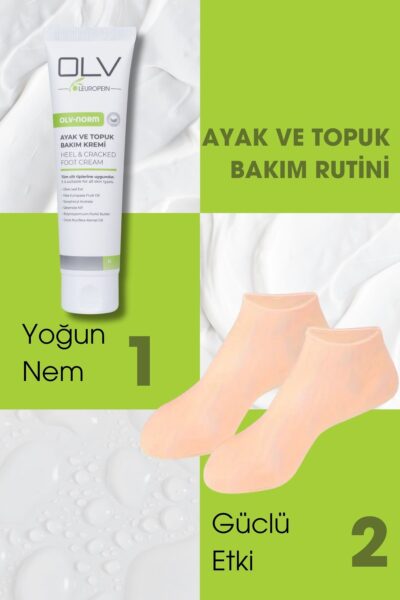 OLV Norm Ayak Ve Topuk Çatlak Bakım Krem 2’li Avantajlı Paket (Toplam 200 ml)   + Silikon Çorap (Hediye)